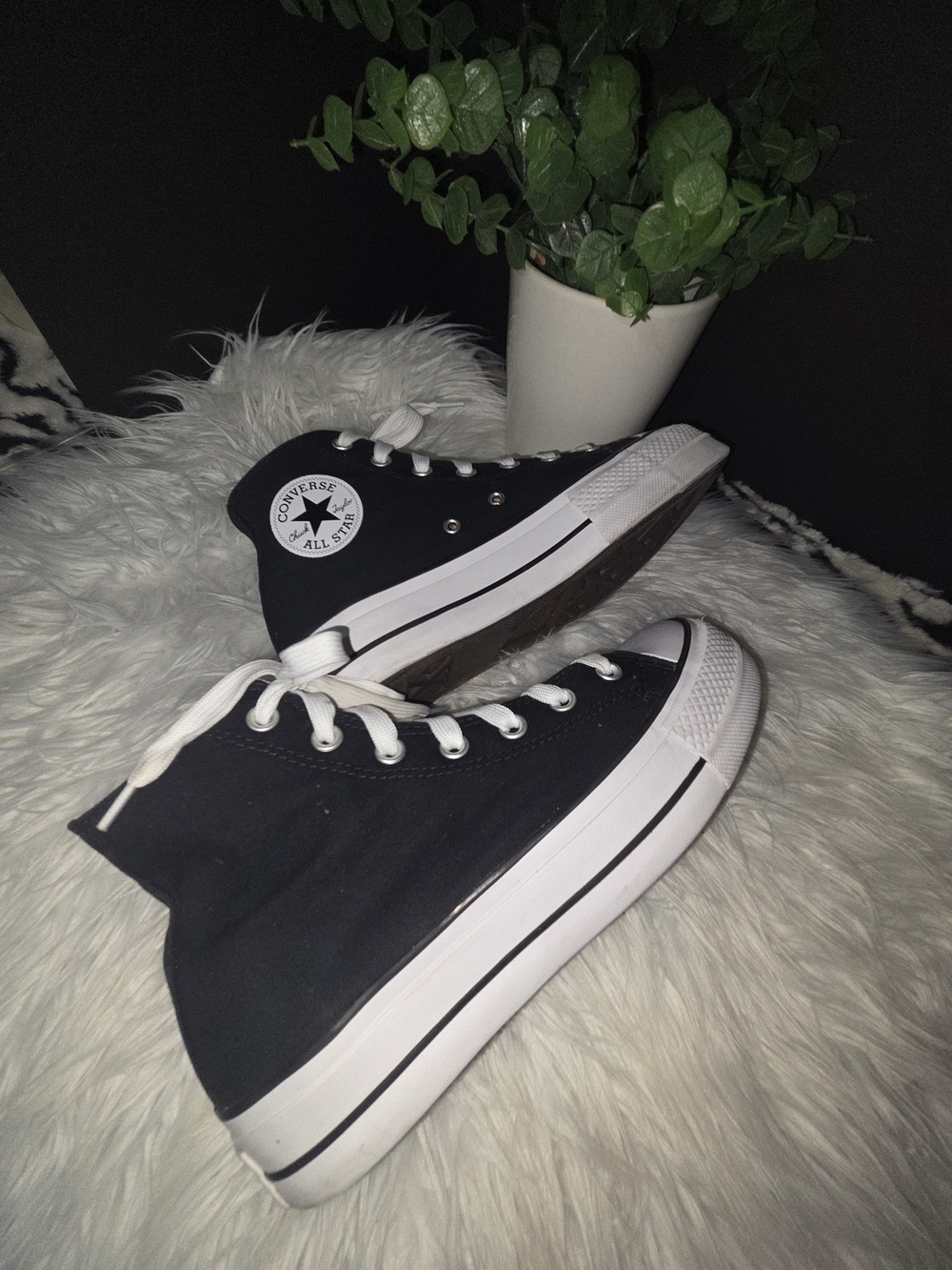 Converse Chuck Taylor All Star Black Platform High Top Sneakers. Size 9 - Picture 9 of 15